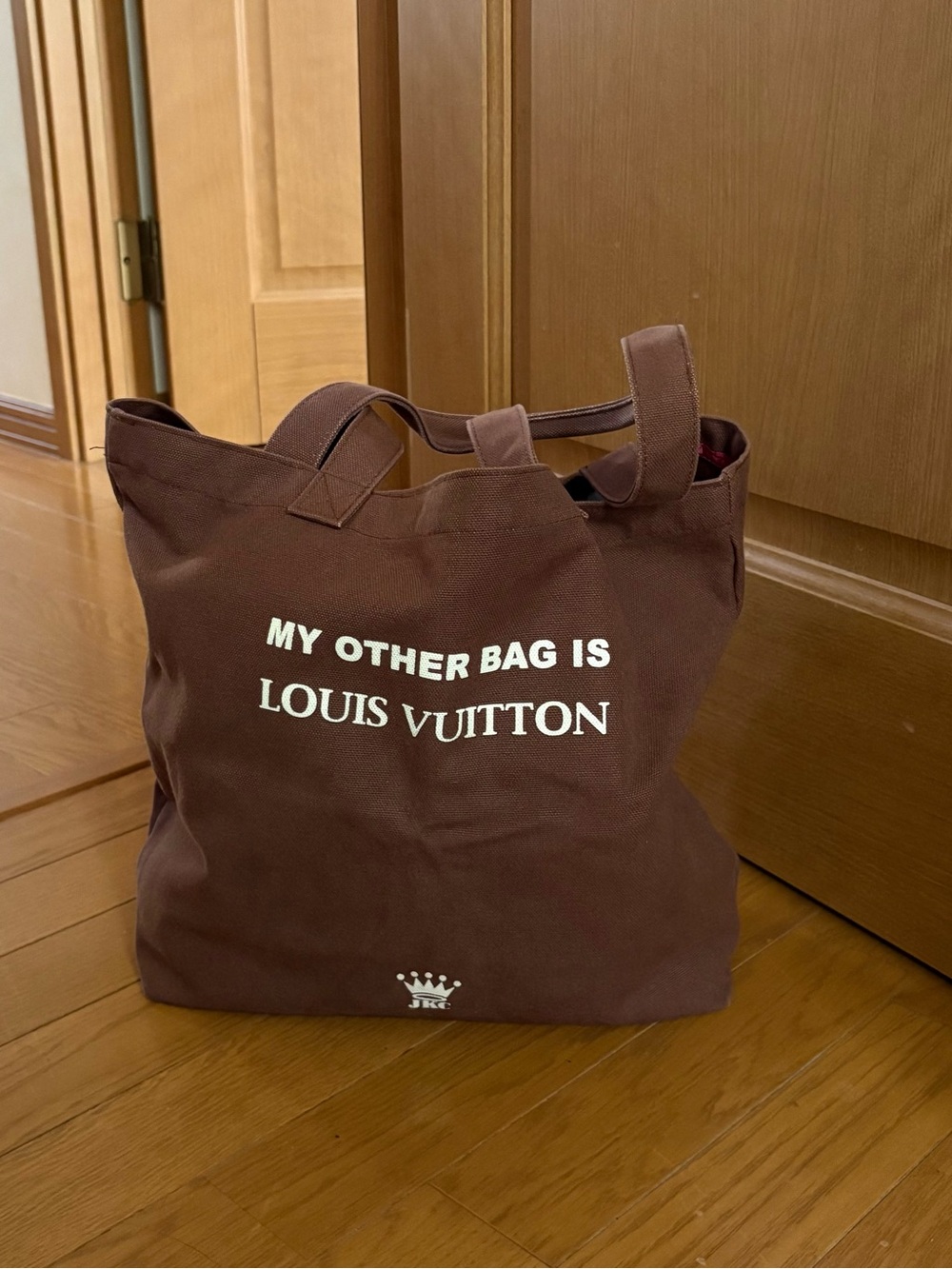 “ My Other Bag “ Brown Canvas Tote Bag with Printed Logo